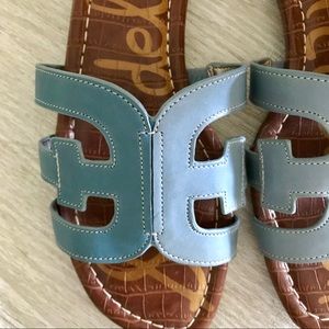 Sam Edelman Shoes - SAM EDELMAN Blue Leather Bay Sandals Sam Edelman Shoes - SAM EDELMAN Blue Leather Bay Sandals